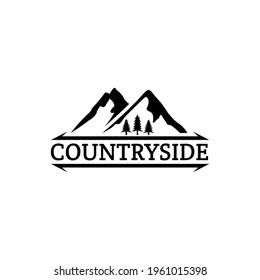 Vintage mountain badge logo template ready for use