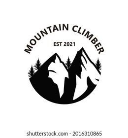 Vintage Mountain Climber Emblem Graphic