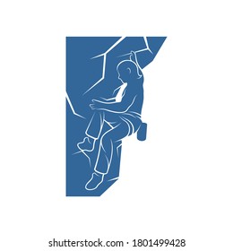 Vintage mountain climbing vector logo and labels set. Sport climbing, emblem climbing, hobby climbing illustration
