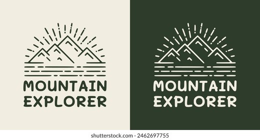 Vintage mountain club emblem badge vector design suitable for printable products.