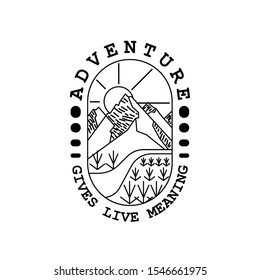 vintage mountain illustration for t shirt design