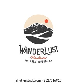 Vintage mountain logo design concept