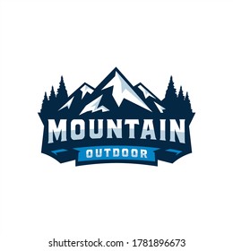 vintage Mountain Logo design Illustration