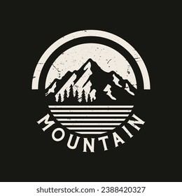 Vintage Mountain Logo Design Template