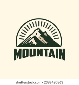 Vintage Mountain Logo Design Template