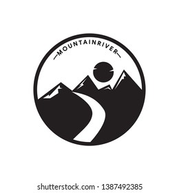 Vintage Mountain logo design Vector