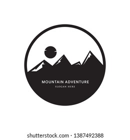 Vintage Mountain logo design Vector
