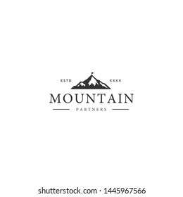 Vintage mountain logo design vector illustration