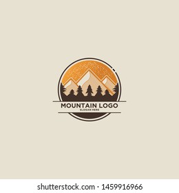 vintage mountain logo design vector