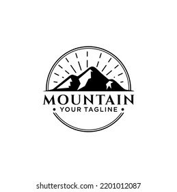 Vector de diseño de logotipo de montaña de vintage