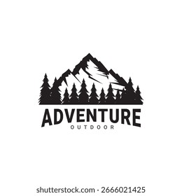 Vintage Mountain Logo Design Vektor Vorlage Naturabenteuer