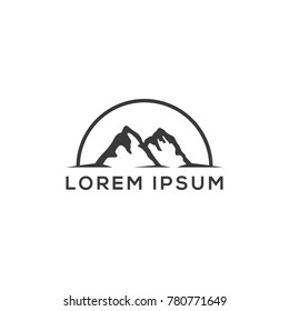 Vintage Mountain Logo Design Vector