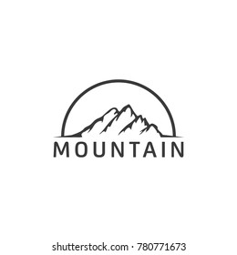 Vintage Mountain Logo Design Vector