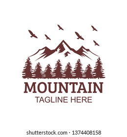 vintage mountain logo and emblem - clip art vector