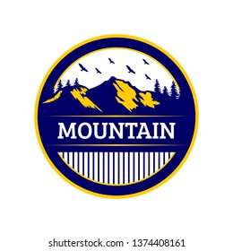 vintage mountain logo and emblem - clip art vector