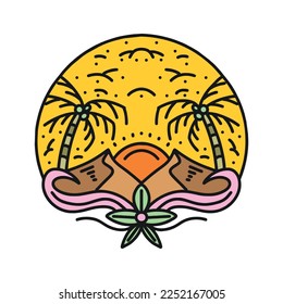 Vintage Mountain Logo Emblem Vector Design badge illustration Symbol Icon