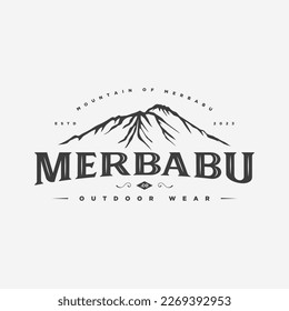 Icono del logotipo de montaña vintage y vector