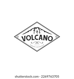 icono del logotipo de la montaña vintage y vector