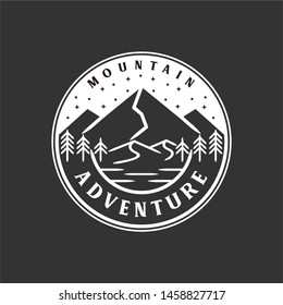 Vintage mountain logo monogram style