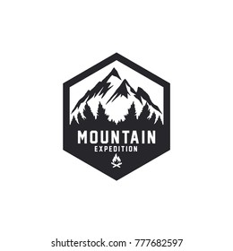 Vintage Mountain Logo Template. Vector Illustrator Eps.10