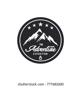 Vintage Mountain Logo Template. Vector Illustrator Eps.10