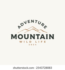 vintage mountain logo vector, adventure graphic print design