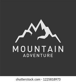 Vintage Mountain Outdoor Adventure Logo Illustration
