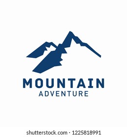 Vintage Mountain Outdoor Adventure Logo Illustration