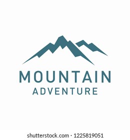 Vintage Mountain Outdoor Adventure Logo Illustration