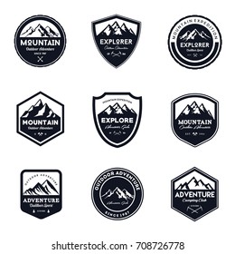 Vintage Mountain  Outdoor Badges Set