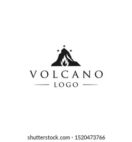 vintage mountain peak volcano  vector logo design