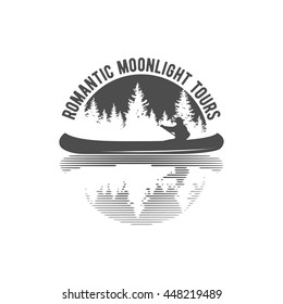 Vintage Mountain, Rafting, Kayaking, Paddling, Canoeing Camp Logo, Labels And Badges. Stylish Monochrome Design. Outdoor Activity Theme. Summer And Winter Vacation Insignias.