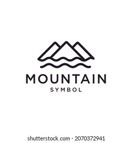 Vintage Mountain Sea Adventure Logo Design