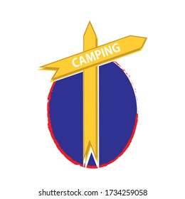 vintage mountain summer winter camp camping label is a piece of paper,plastic film,cloth,metal or other material affixed to a container or product.
