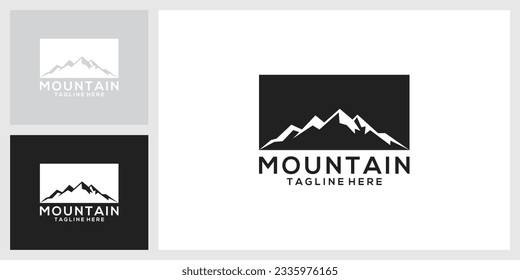 Vintage-Gebirge, Vektorgrafik-Logo-Design und Illustration