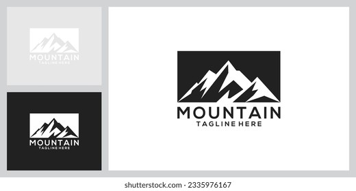 Vintage mountain vector logo design and illustration