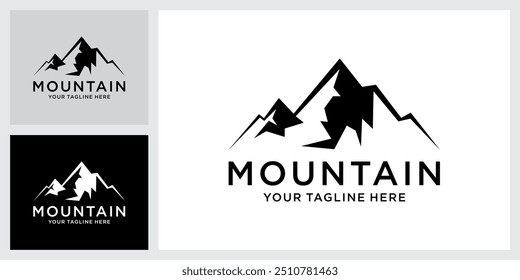 Vintage Berg Vektor Logo Design und Illustration
