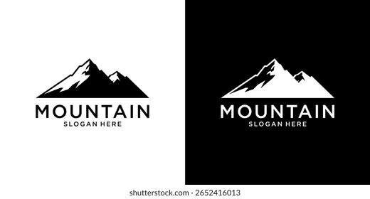 Vintage mountain vector logo design and illustration