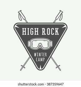 Vintage mountaineering and arctic expeditions logos, badges, emblems and design elements. Illustration