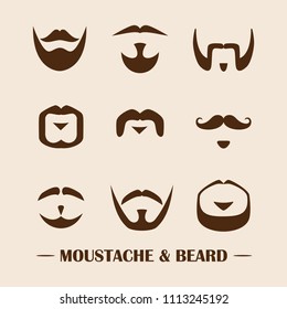 vintage moustache & beard collection vector illustration
