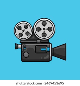 Vintage Movie Camera Vector Illustration