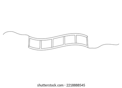 Vintage movie film one line. Vector illustration. stock image. 