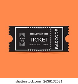 Vintage Movie Ticket Vector Design