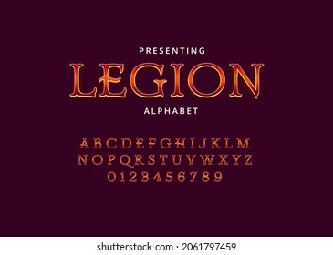 Vintage Movie Title Style Font Design, Set Of Letters And Numbers