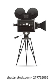Vintage movie/film camera vector illustration. EPS10 layered file.