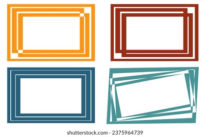 vintage multi color frame vector design for infographic or graphical use, Photo Frames set in graphic style Collection of multi colored picture frame isolated on white background