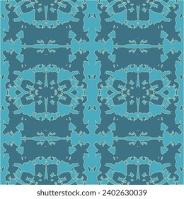 vintage multi colored seamless pattern. grid arrangement, geometric stylized flowers. 1970 Aesthetic Textures with Flowing Waves