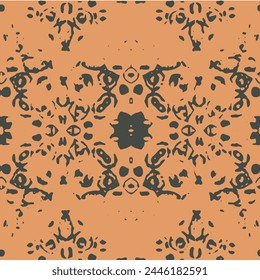 vintage multi colored seamless pattern. grid arrangement, geometric stylized flowers. Square shapes texture retro style geometric ornament.