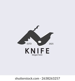 vintage multi knife logo template design illustration, vintage multitool logo symbol icon isolated simple vector
