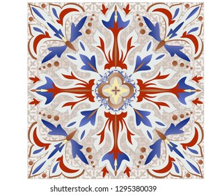 Vintage multicolor pattern in Eastern style.  Pattern can be used for ceramic tile, wallpaper, linoleum, textile, surface textures, web page background or paper.
 
